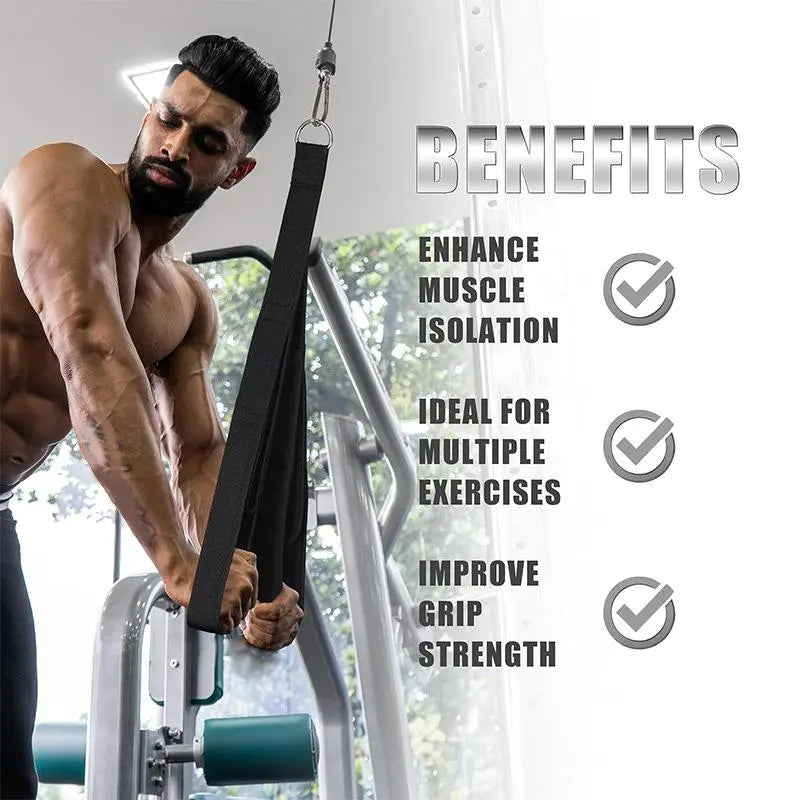 Cross-Border Biceps Triceps Rope Training Double-Ended Tension Rope Muscle Exercise Fitness Handle Lower Waist Rope Arm Rope, Gym Ring, Gym Accessories Bicep Curl, Gym Equipment, Workout Band Push down Home Gym Kit Gym Belt Hand Grips