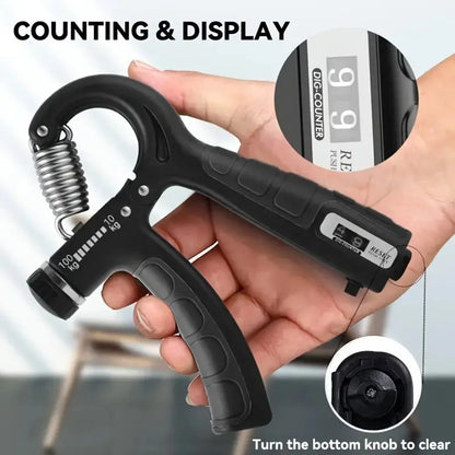 Adjustable Grip Strength Trainer 2Pack with Counter 11-132Lbs, Forearm Exerciser for Athletes Musicians